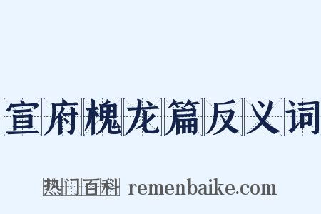 宣府槐龙篇反义词是什么意思的图片